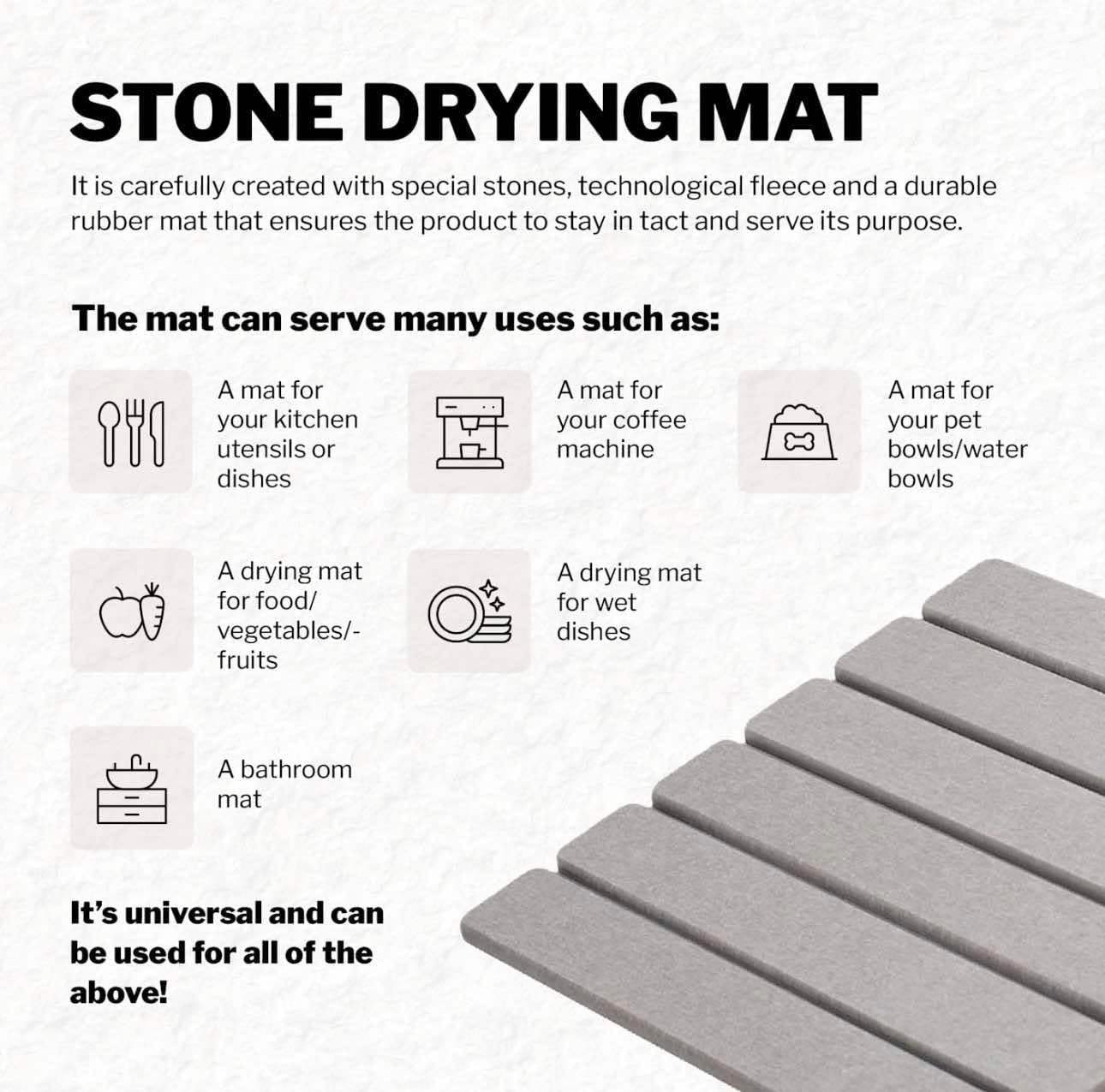 Luxurious Diatomite Fast-Drying Kitchen and Bath Mat™