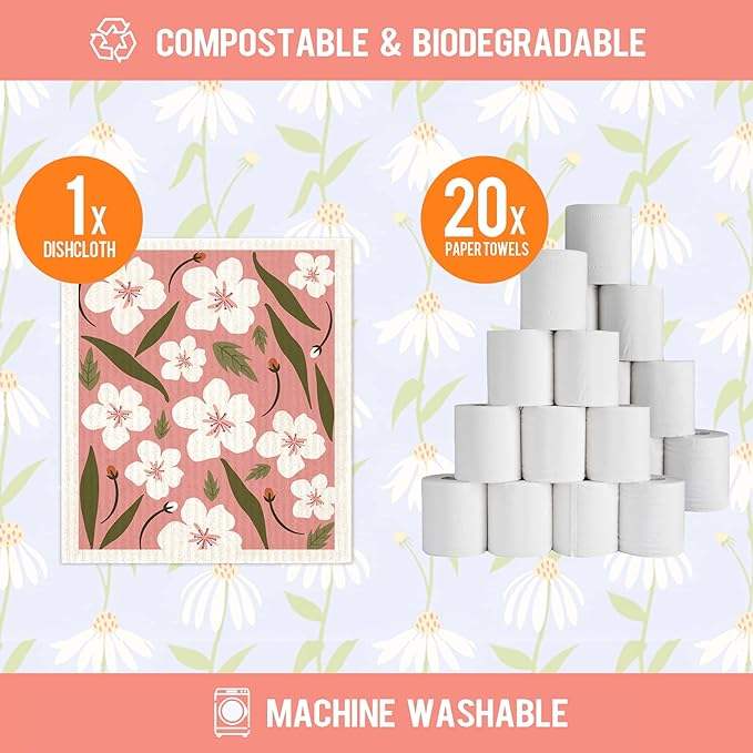 Eco-Friendly Floral Dishcloth 6 Pcs Set™