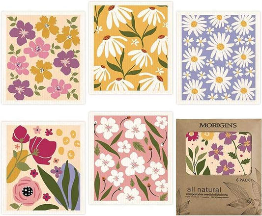 Eco-Friendly Floral Dishcloth 6 Pcs Set™