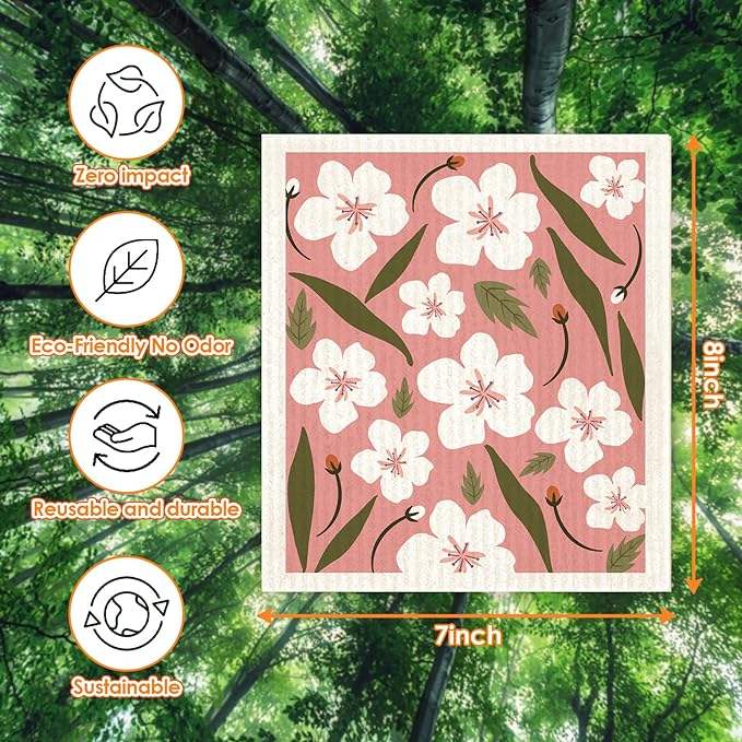 Eco-Friendly Floral Dishcloth 6 Pcs Set™