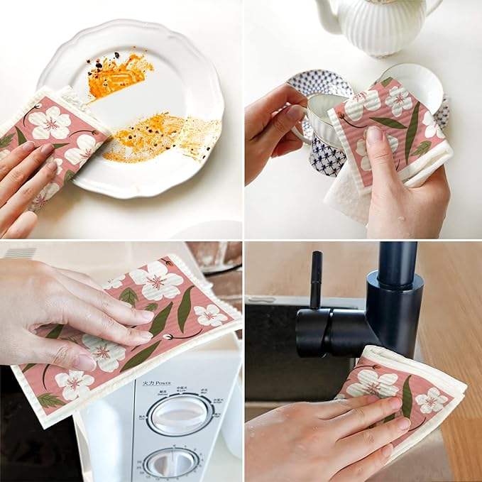 Eco-Friendly Floral Dishcloth 6 Pcs Set™